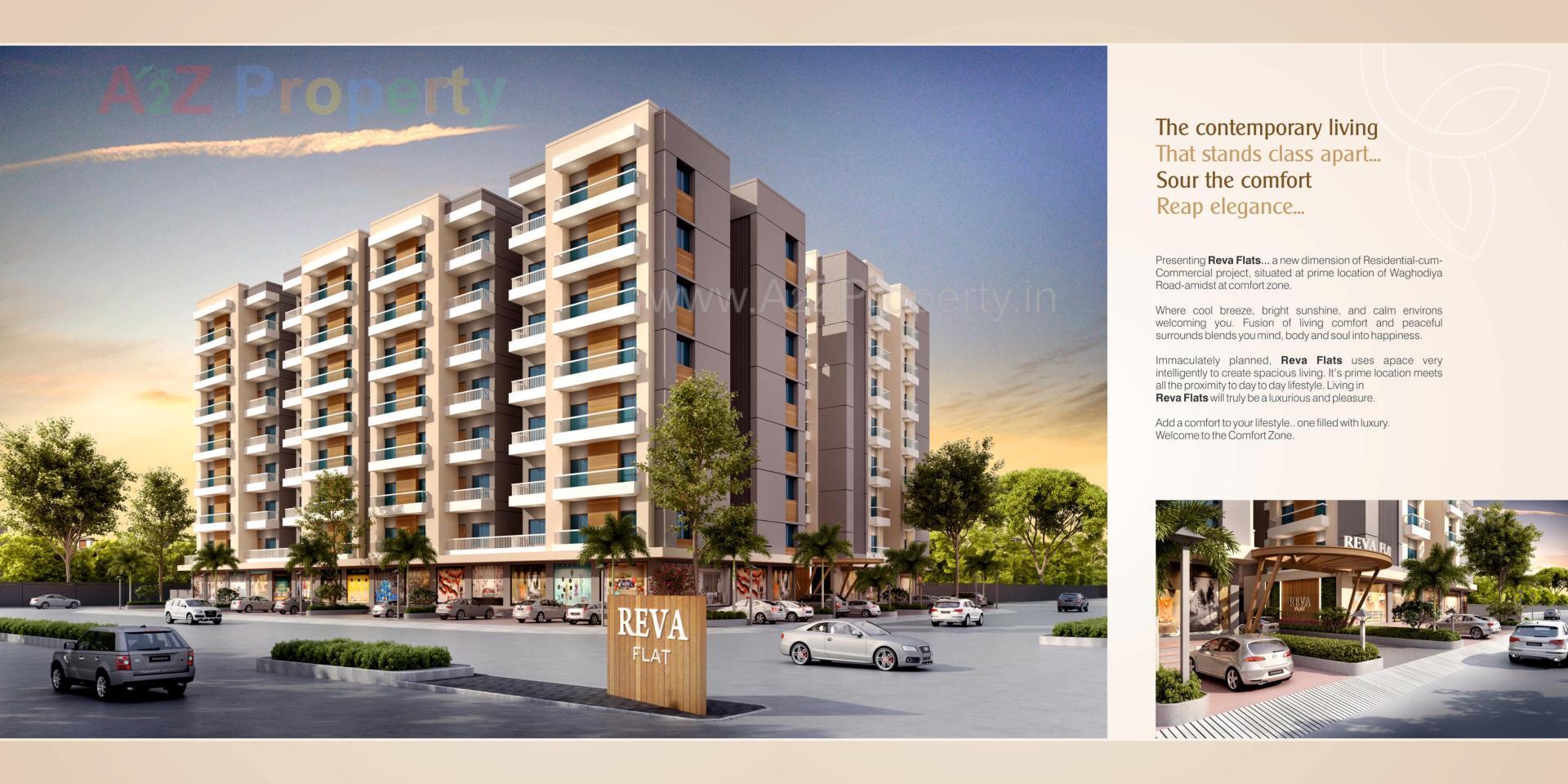 3D Elevation of real estate project Reva Flats located at Ankhol, Vadodara, Gujarat