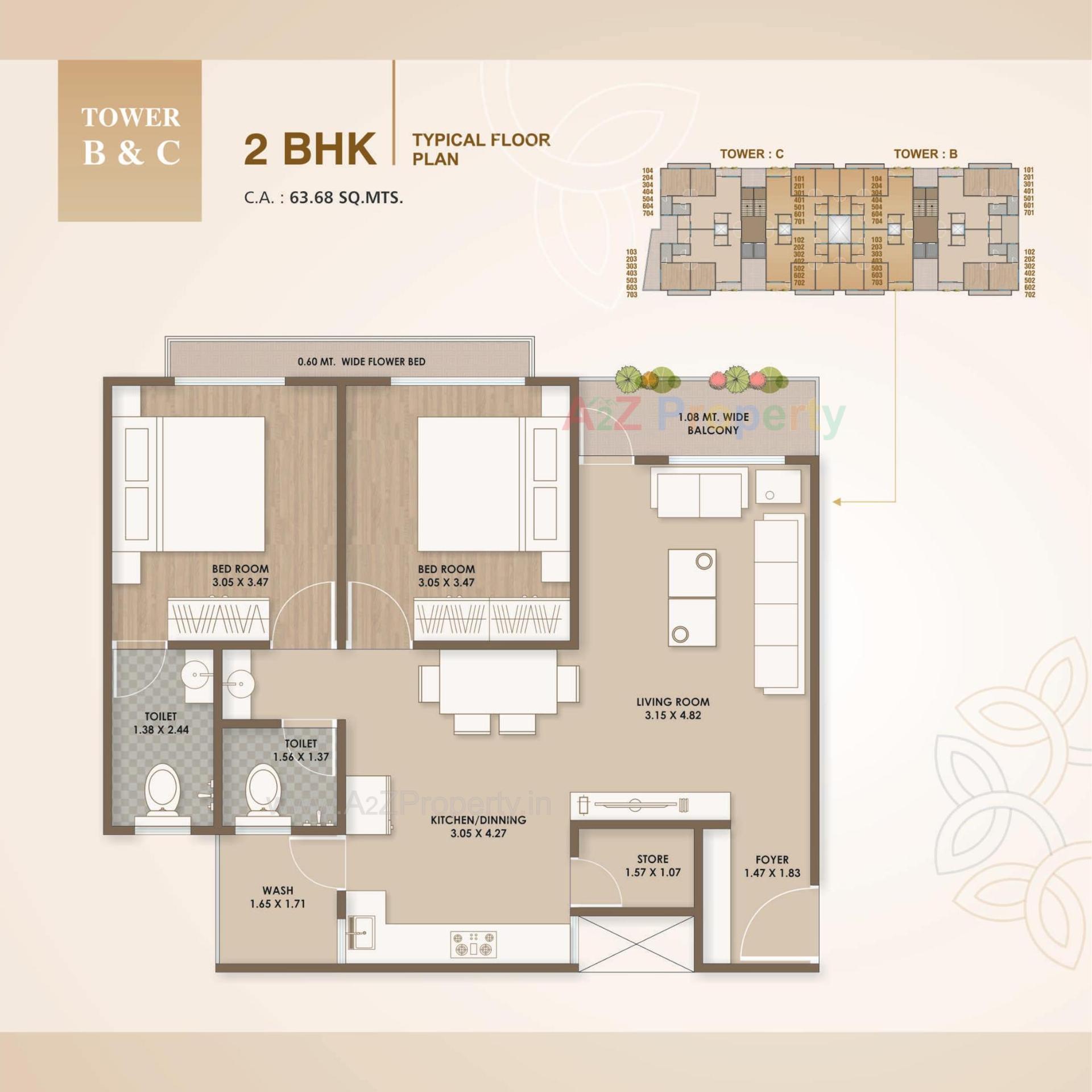 Layout of real estate project Reva Flats located at Ankhol, Vadodara, Gujarat