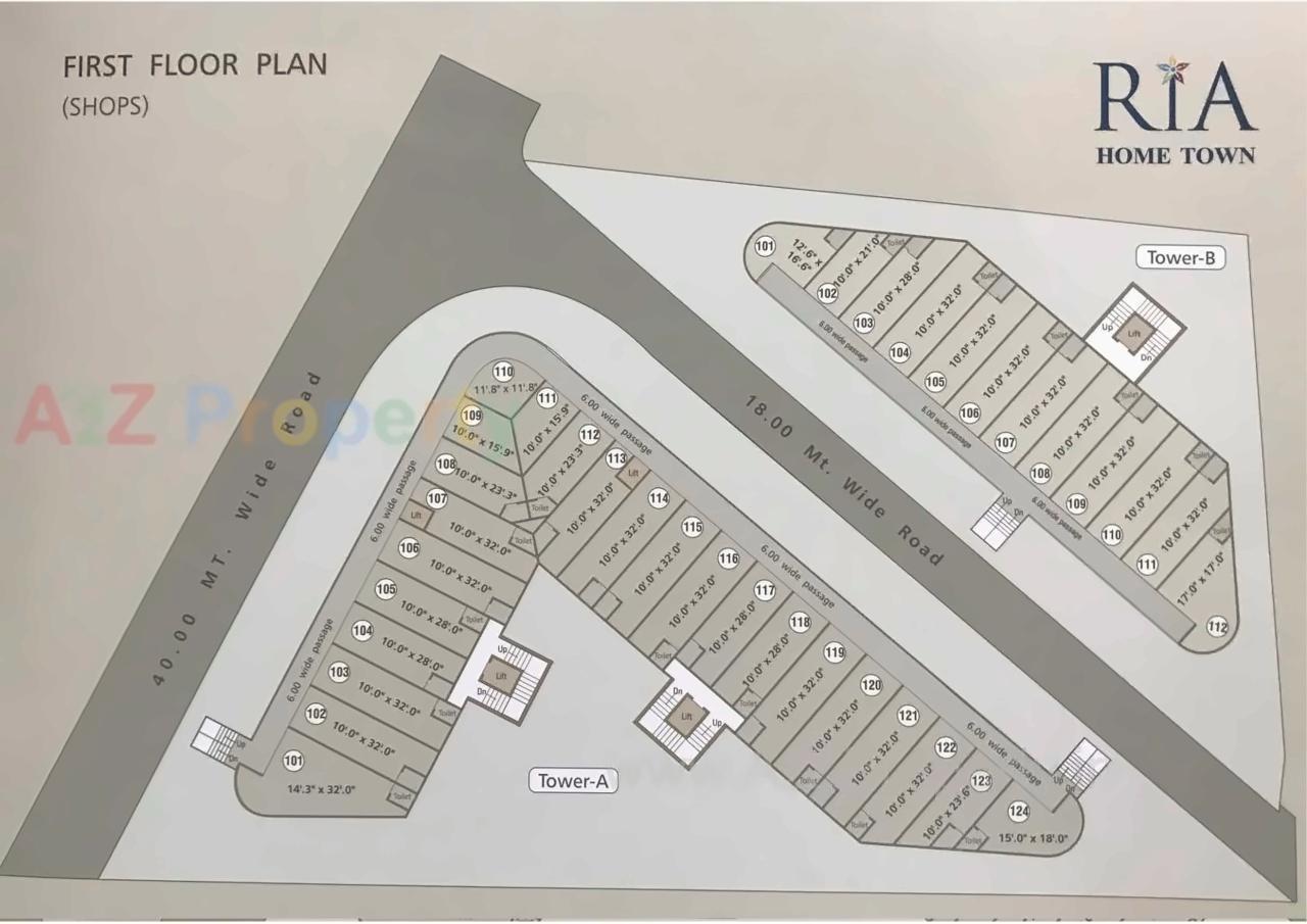 Layout of real estate project Ria Home Town located at Tarsali, Vadodara, Gujarat