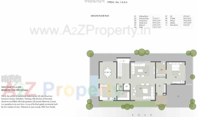 Layout of real estate project Riverway County located at Sevasi, Vadodara, Gujarat