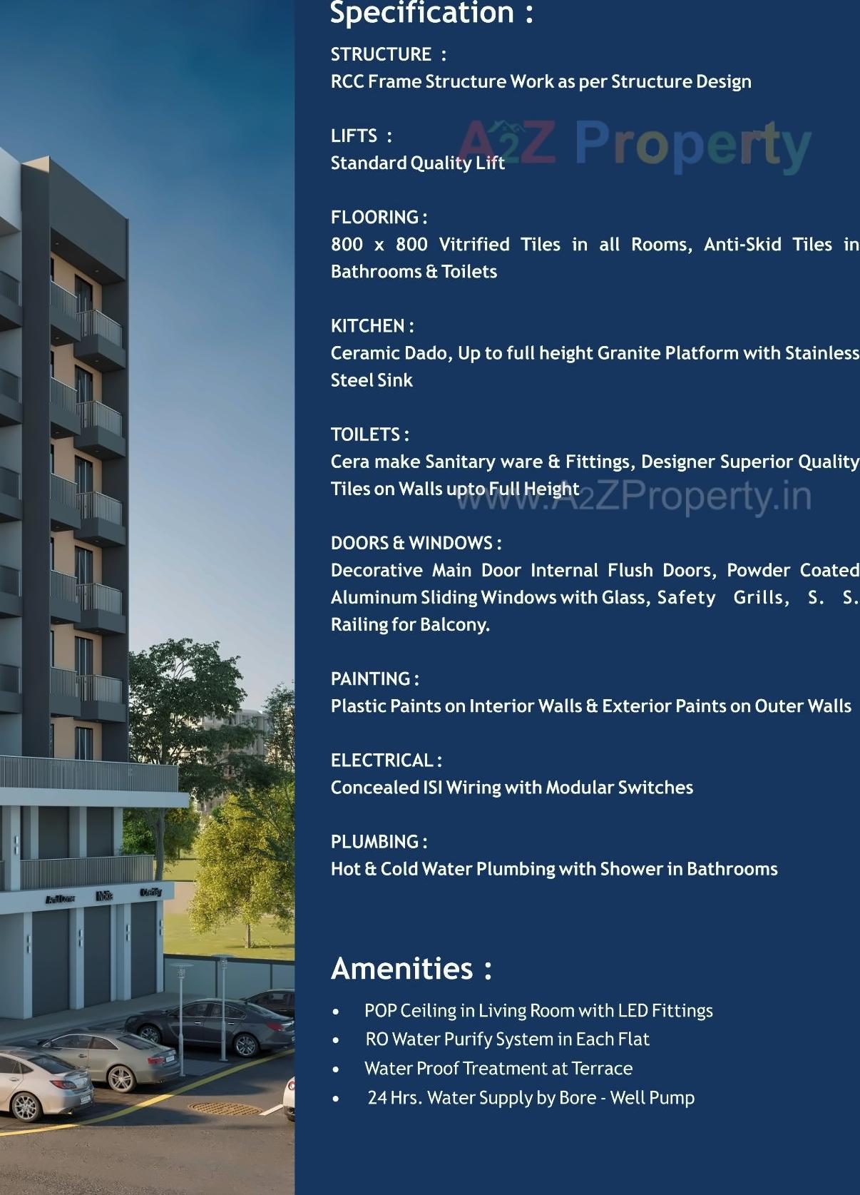 3D Elevation of real estate project Rose Wood located at Bhayli, Vadodara, Gujarat