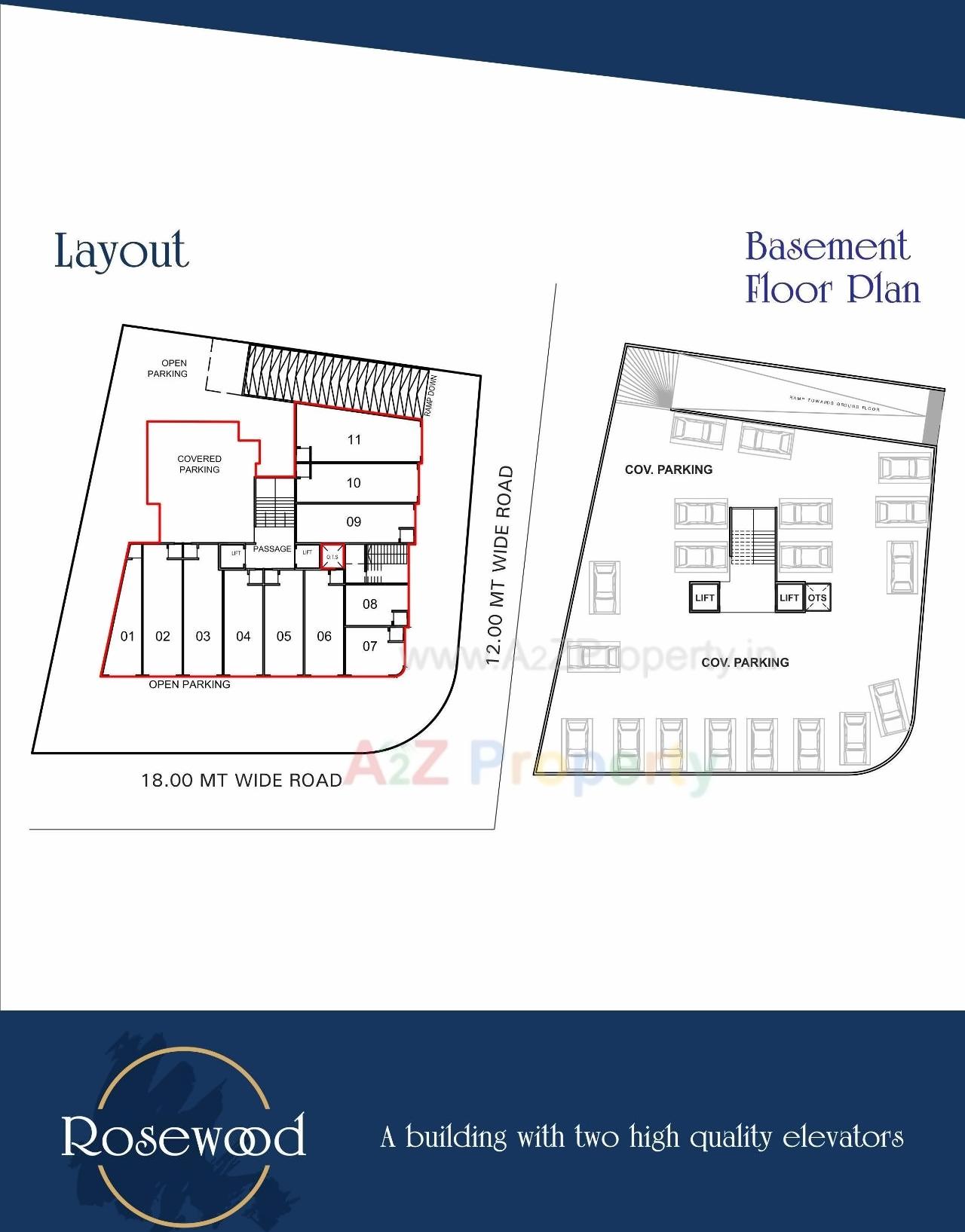 Layout of real estate project Rose Wood located at Bhayli, Vadodara, Gujarat