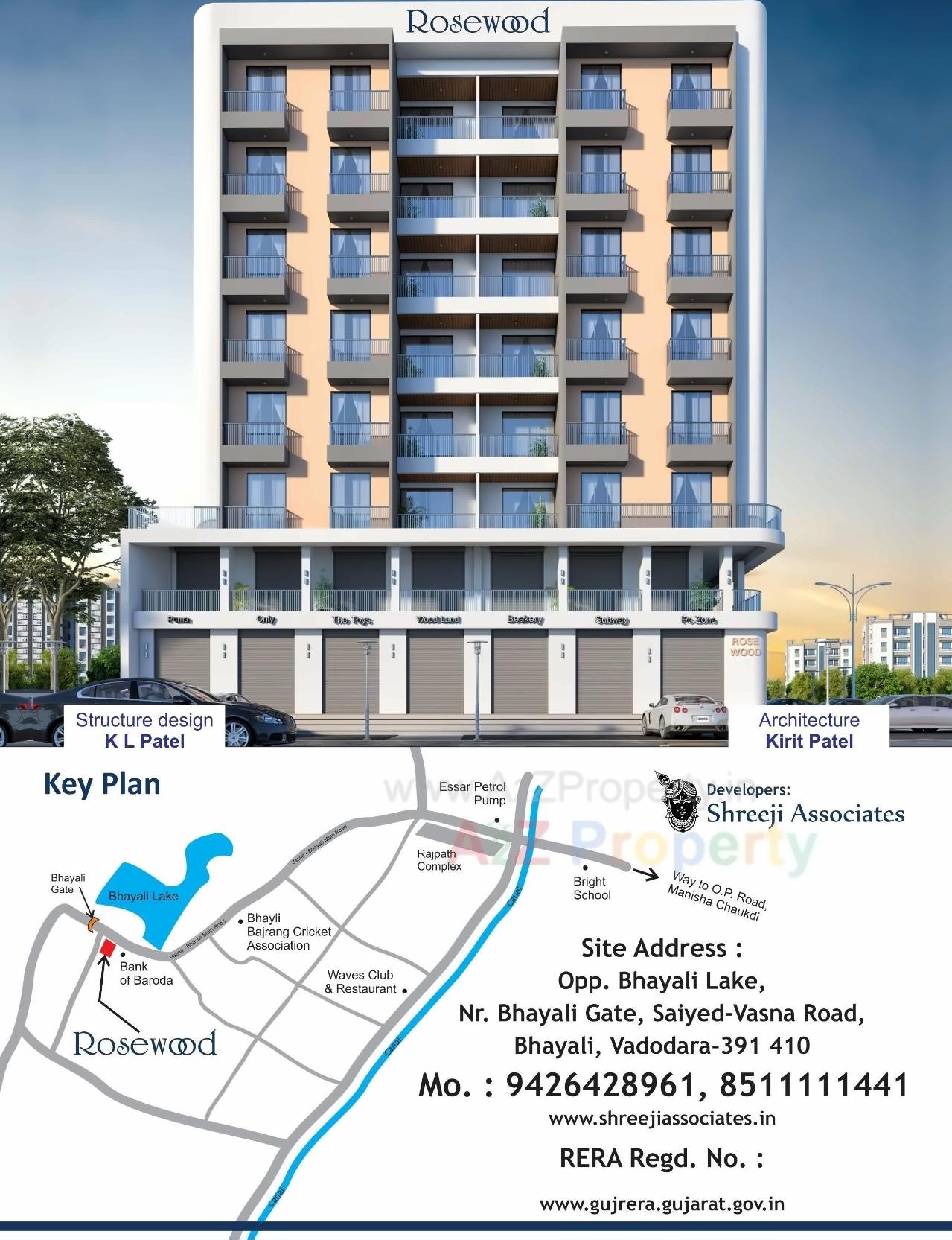 3D Elevation of real estate project Rose Wood located at Bhayli, Vadodara, Gujarat