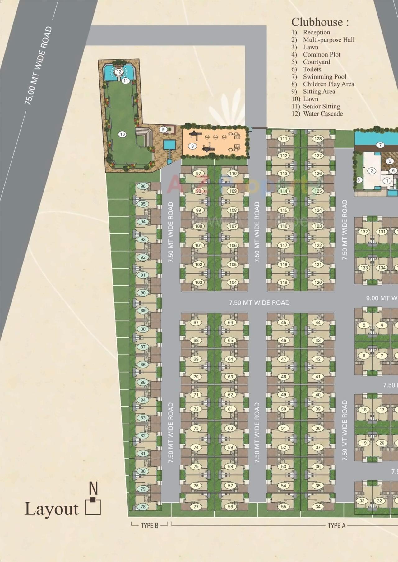 Layout of real estate project Rosedale County located at Dhanyavi, Vadodara, Gujarat