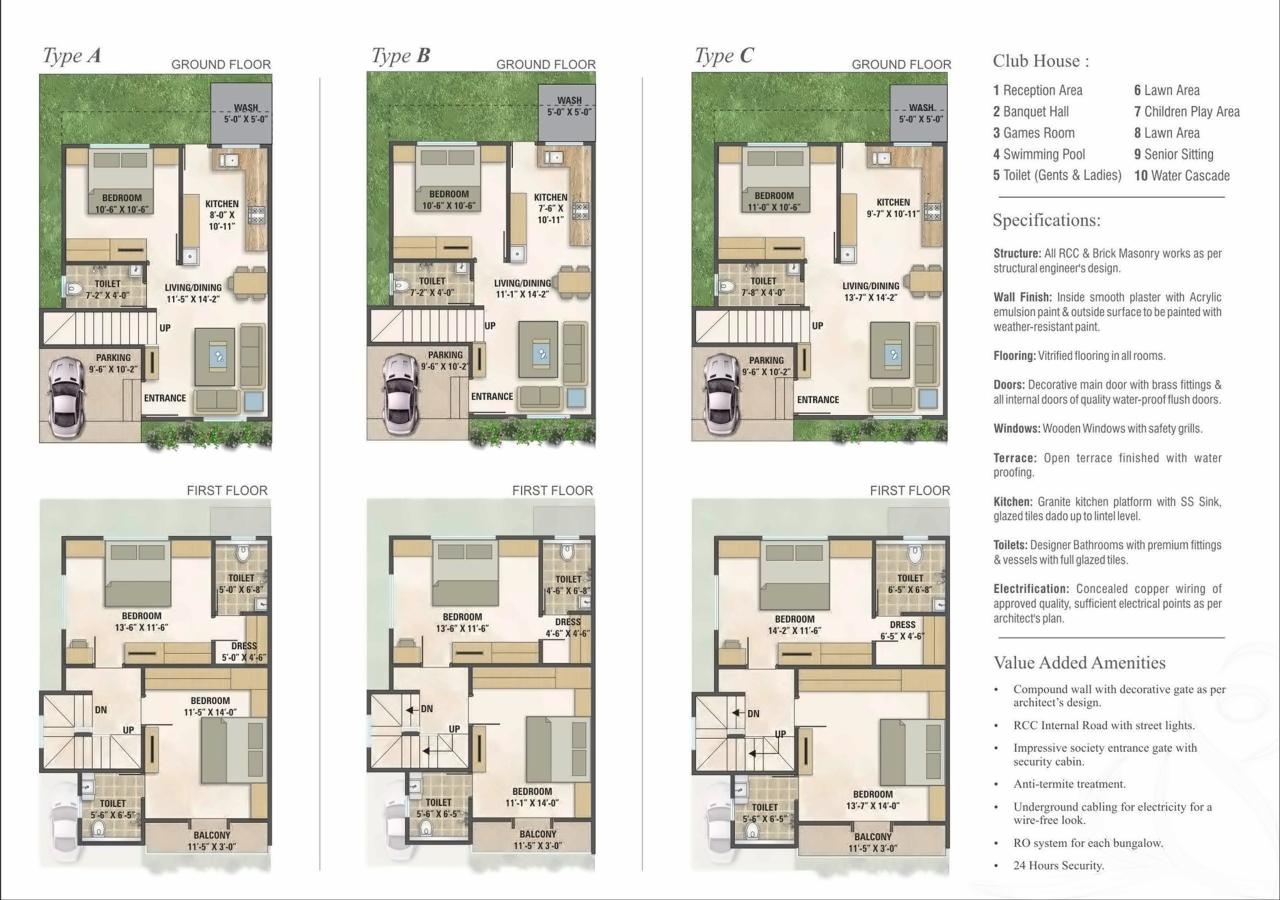 Layout of real estate project Rosedale Vatika located at Bill, Vadodara, Gujarat