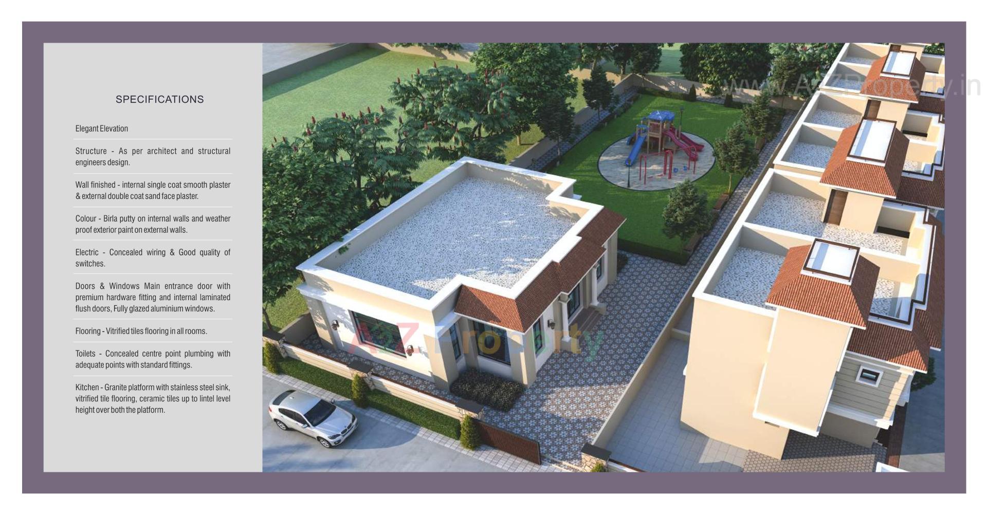 3D Elevation of real estate project Royal Bungalows located at Vora-gamdi, Vadodara, Gujarat
