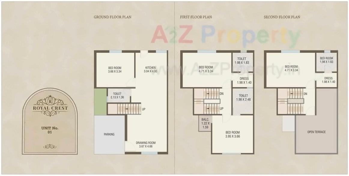 Layout of real estate project Royal Crest located at Bill, Vadodara, Gujarat