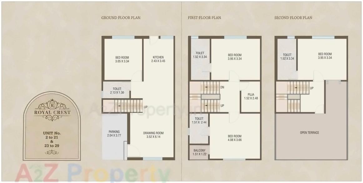 Layout of real estate project Royal Crest located at Bill, Vadodara, Gujarat