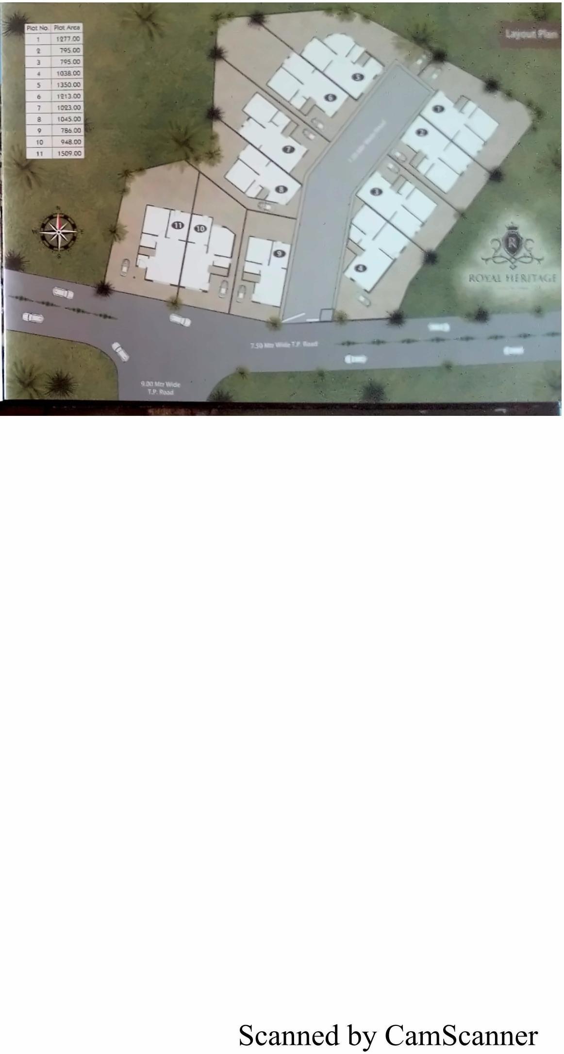 Layout of real estate project Royal Haritage located at Vasna, Vadodara, Gujarat