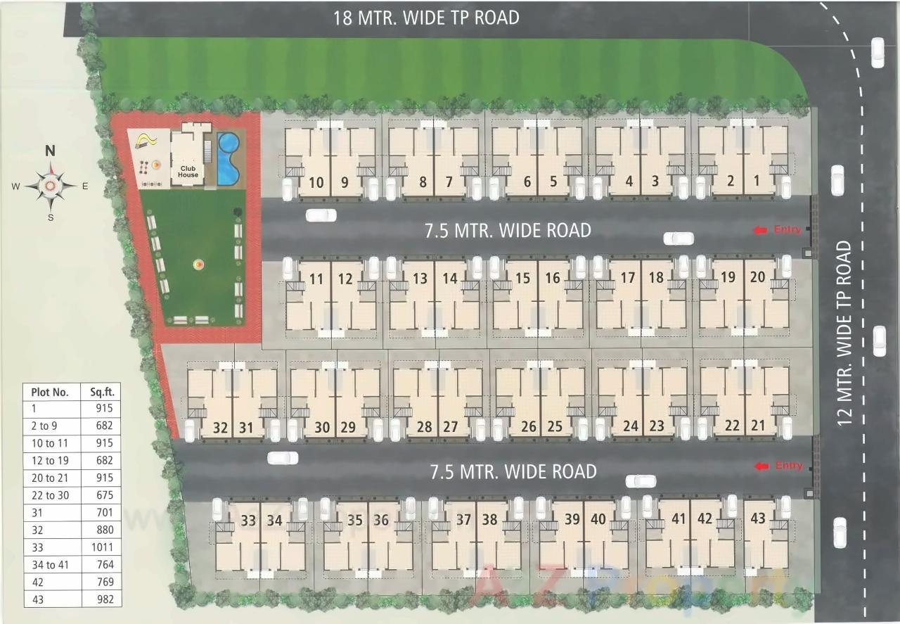 Layout of real estate project Royal Villa located at Jambuva, Vadodara, Gujarat