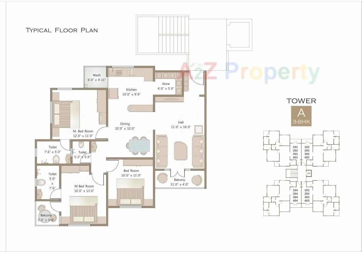 Layout of real estate project Rudraksh Rivera located at Vadodara, Vadodara, Gujarat