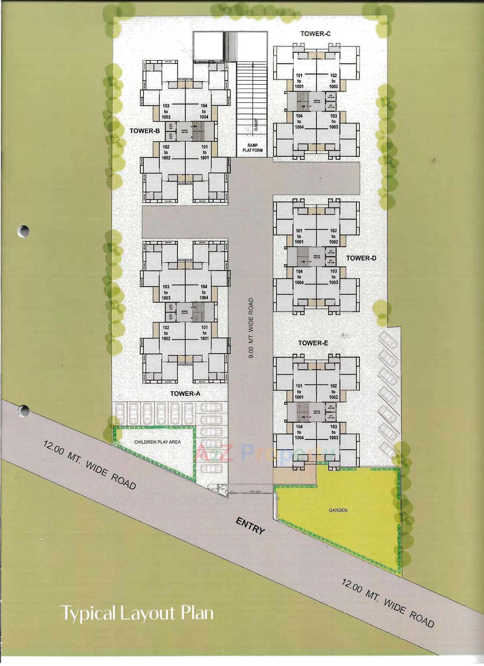 Layout of real estate project Rudraksh Skyline located at Chhani, Vadodara, Gujarat