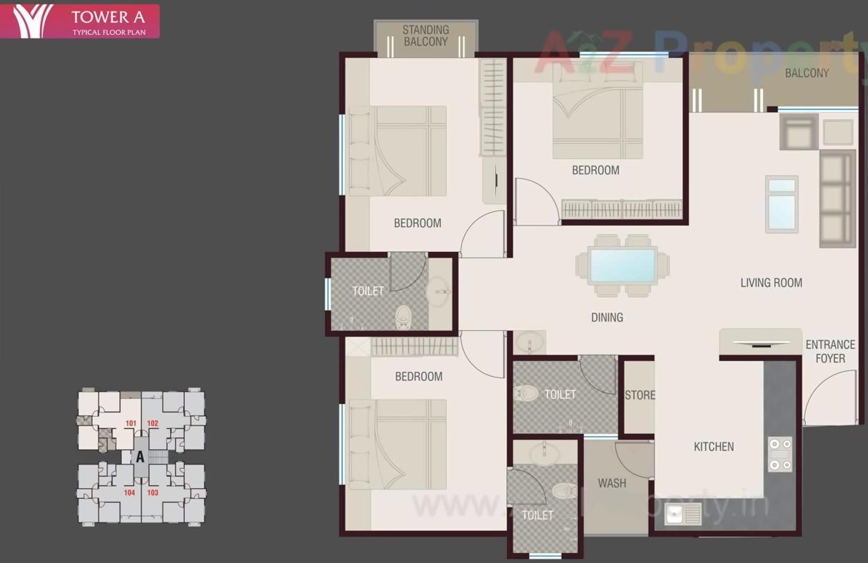 Layout of real estate project Rushabh Attic located at Tandalaja, Vadodara, Gujarat