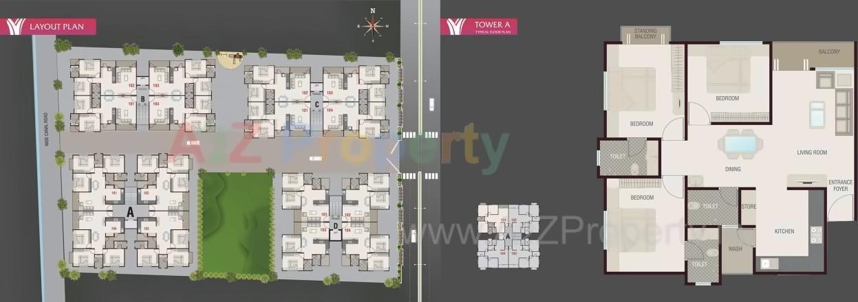 Layout of real estate project Rushabh Attic located at Tandalaja, Vadodara, Gujarat
