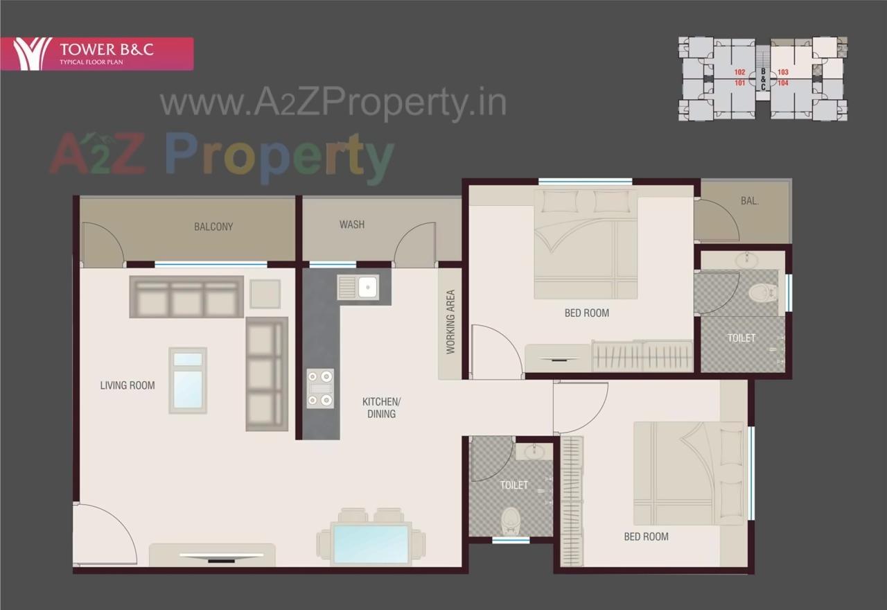 Layout of real estate project Rushabh Attic located at Tandalaja, Vadodara, Gujarat