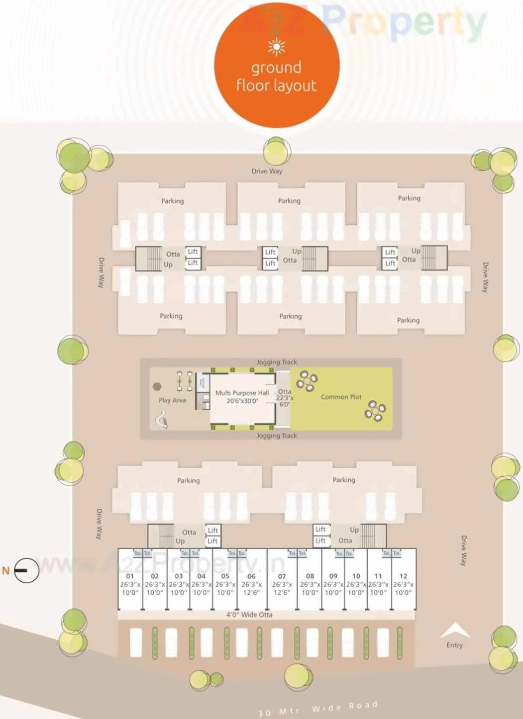 Layout of real estate project Safalya Rise located at Kalali, Vadodara, Gujarat