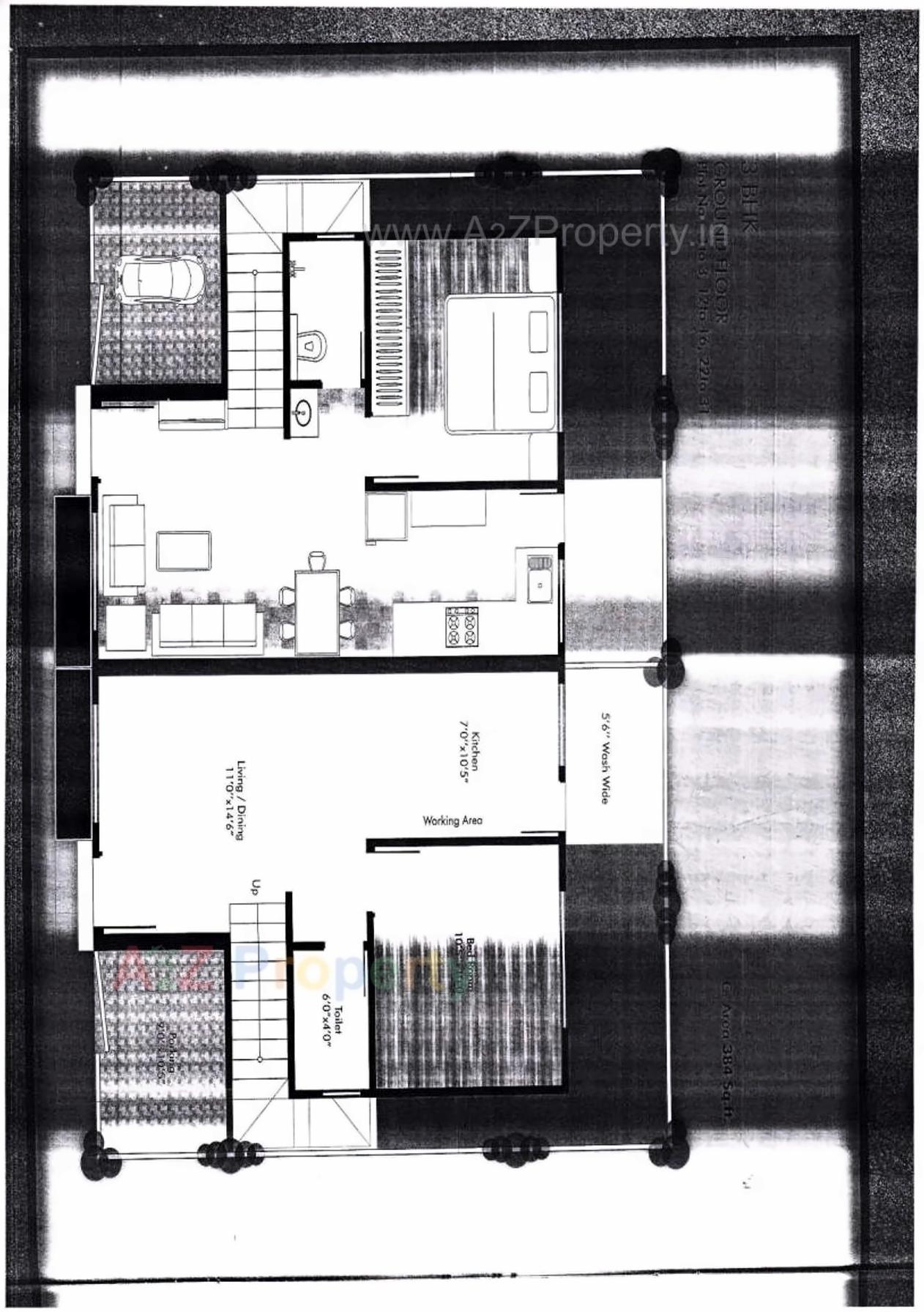 Layout of real estate project Sahaj Residency located at Sayajipura, Vadodara, Gujarat