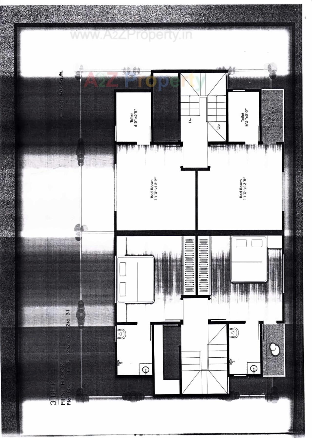 Layout of real estate project Sahaj Residency located at Sayajipura, Vadodara, Gujarat