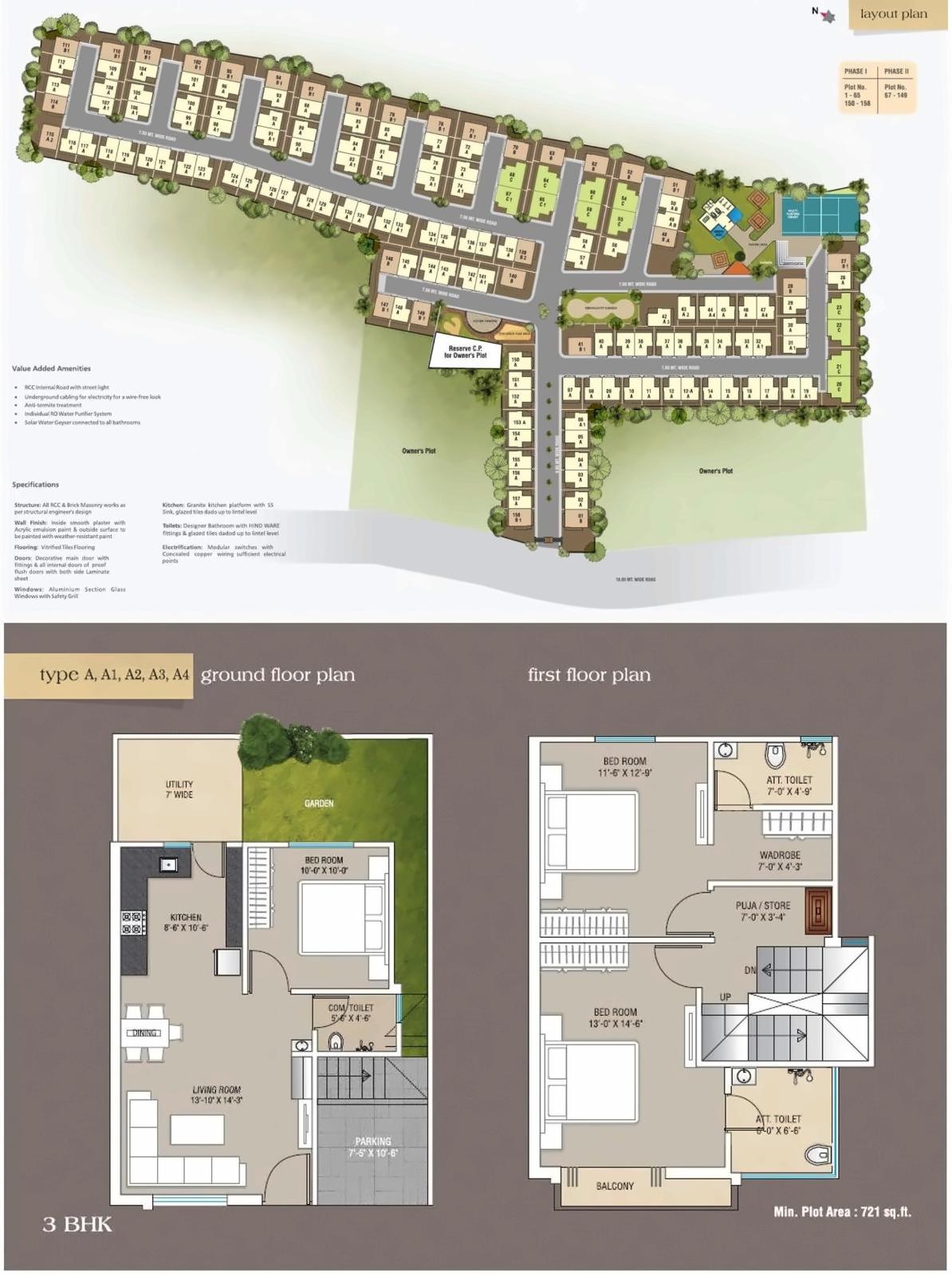 Layout of real estate project Sahjanand Duplex located at Kalali, Vadodara, Gujarat