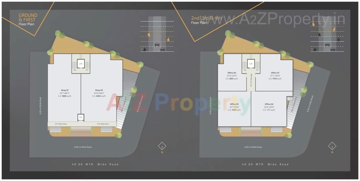 Layout of real estate project Sahyog Elina located at Nagarwada, Vadodara, Gujarat
