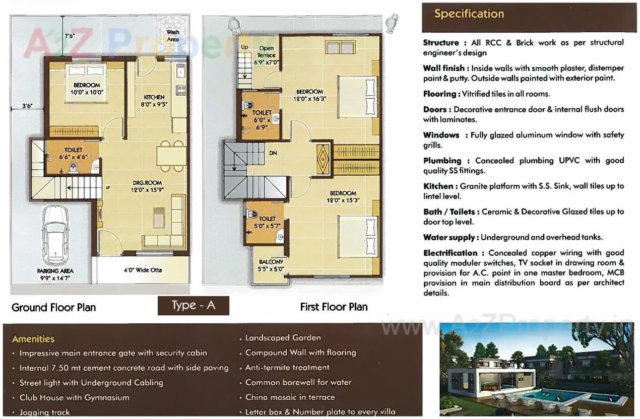 Layout of real estate project Sai Villa located at Tarsali, Vadodara, Gujarat