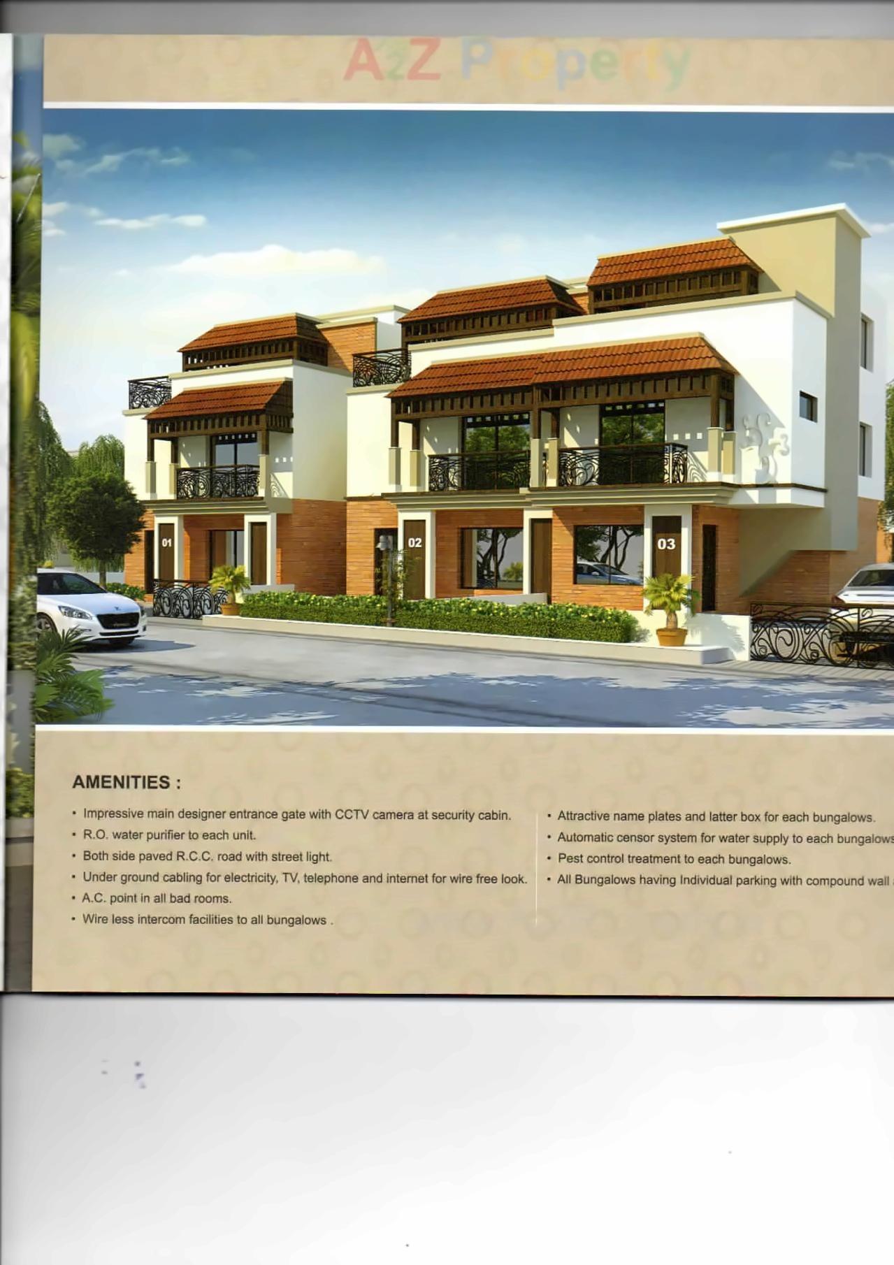 3D Elevation of real estate project Saivilla Bunglows located at Akota, Vadodara, Gujarat