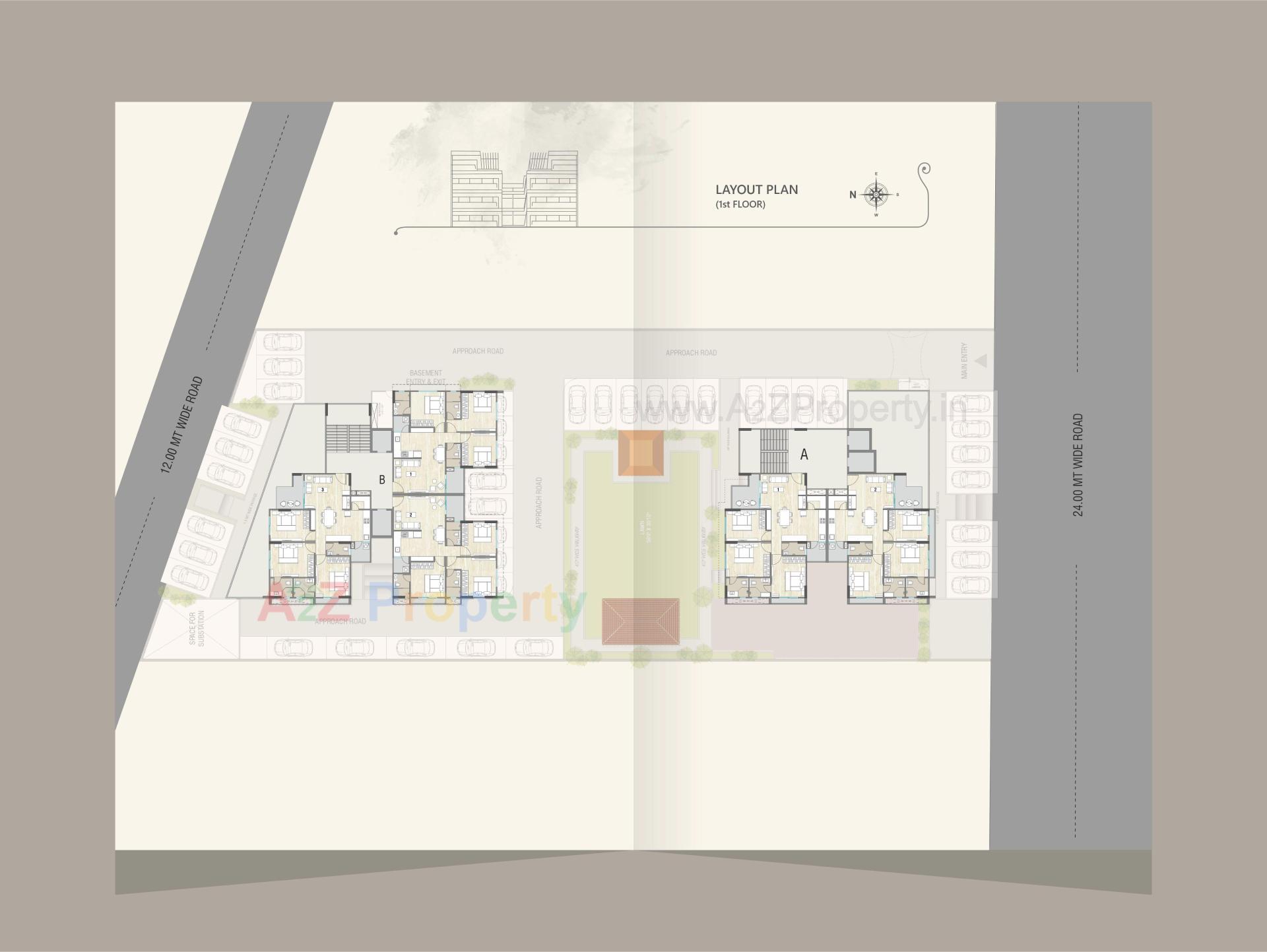 Layout of real estate project Samanvay North Park located at Ankodiya, Vadodara, Gujarat