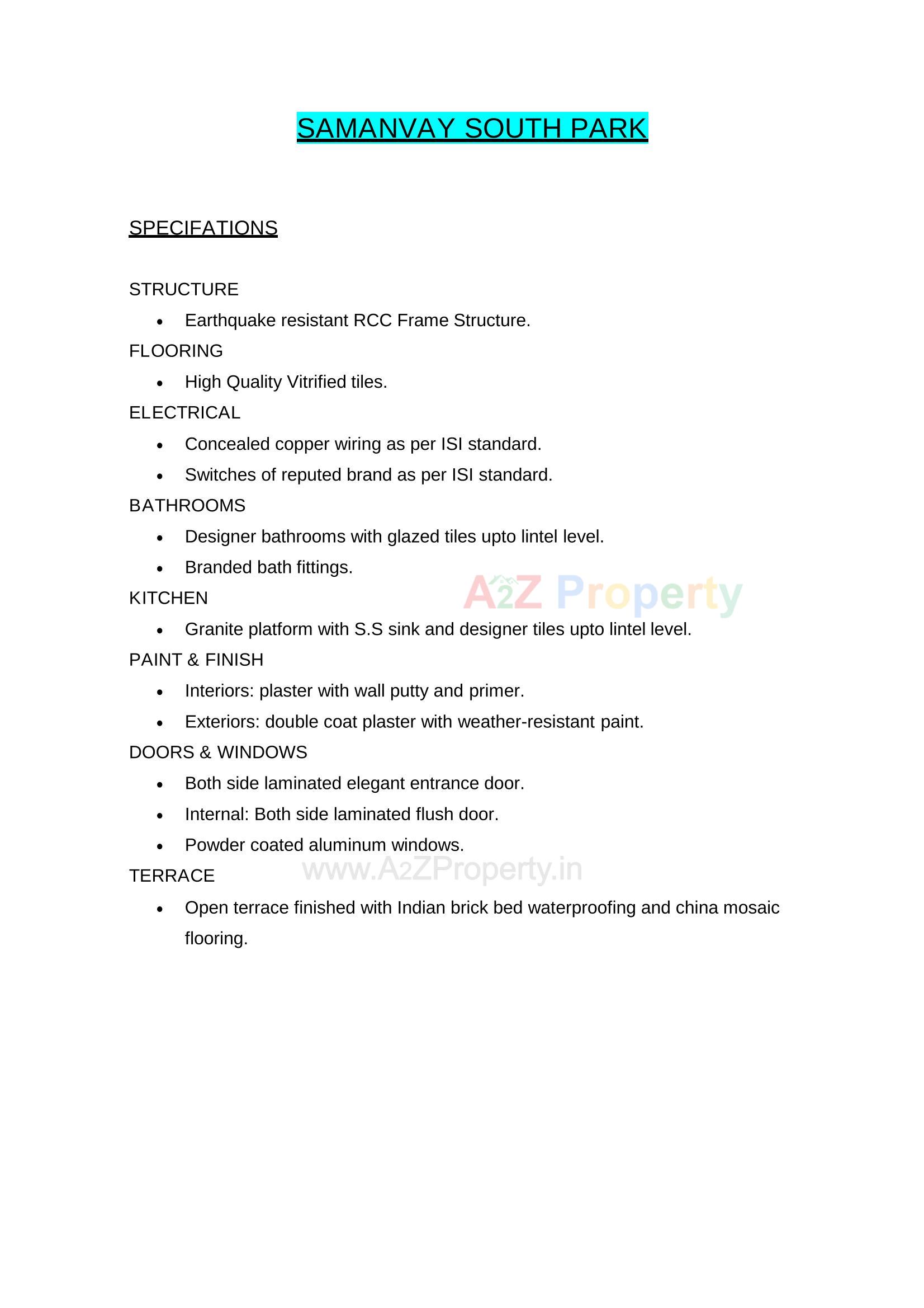  of real estate project Samanvay South Park located at Ankodiya, Vadodara, Gujarat