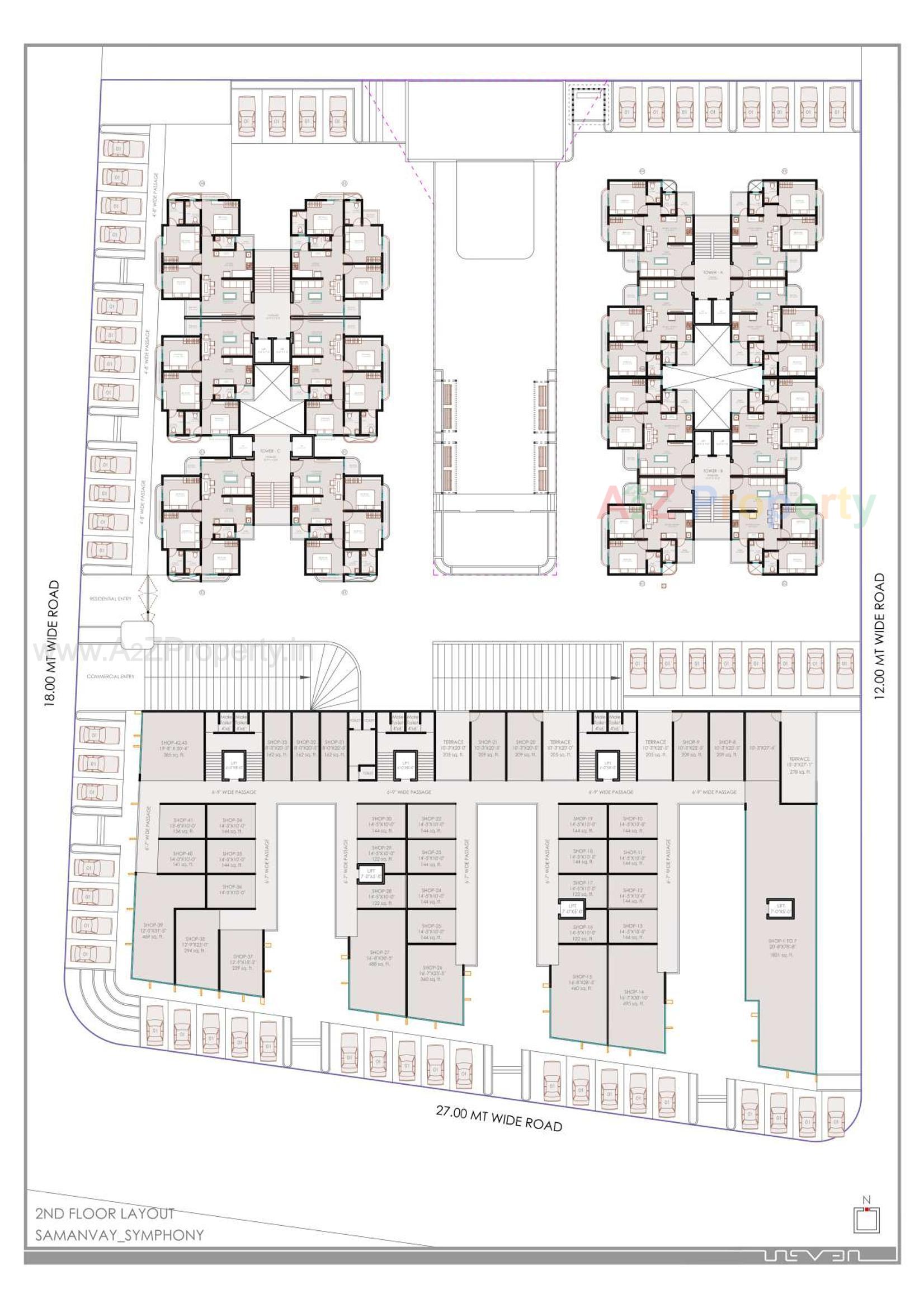 Layout of real estate project Samanvay Symphony located at Bapod, Vadodara, Gujarat