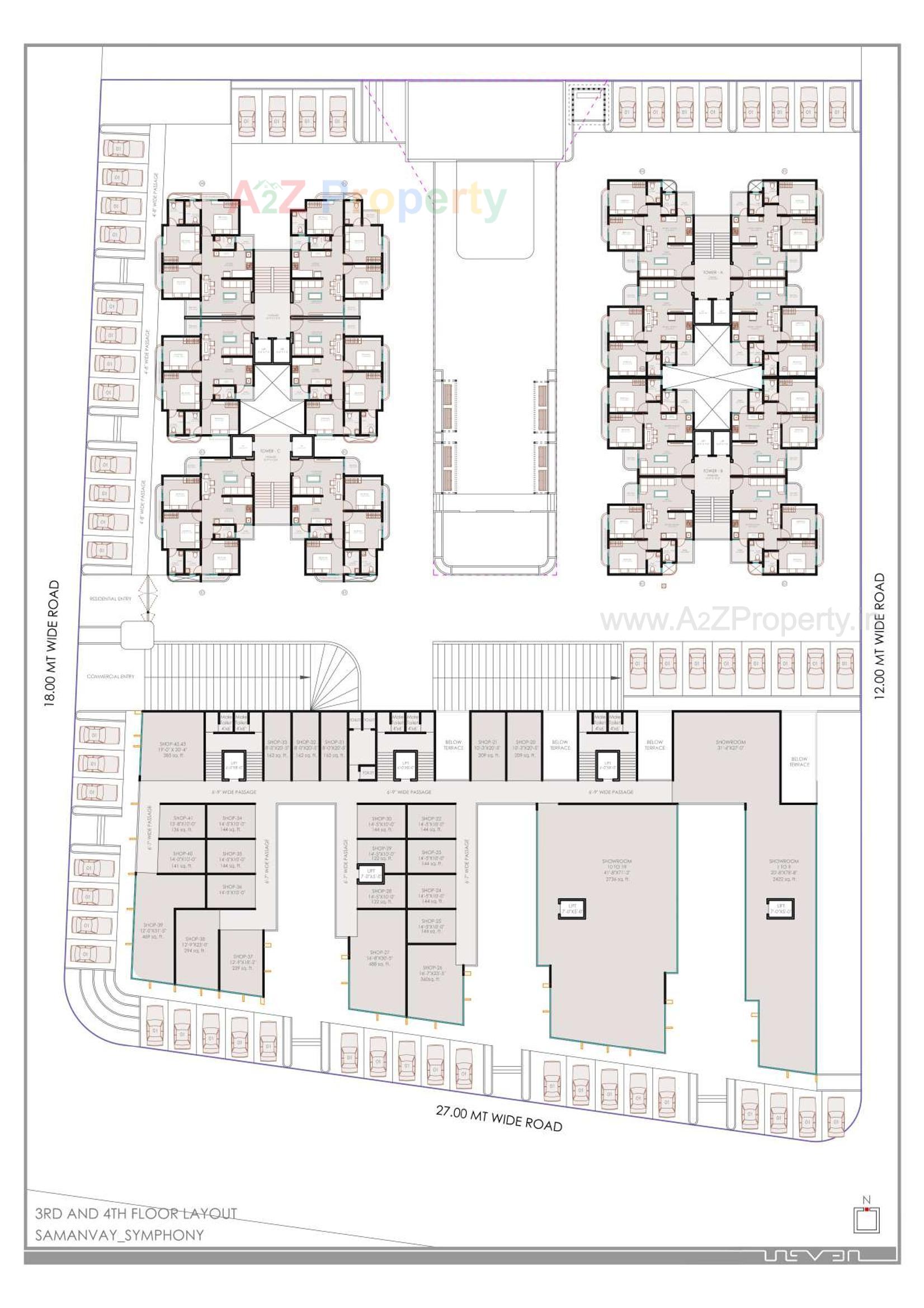 Layout of real estate project Samanvay Symphony located at Bapod, Vadodara, Gujarat