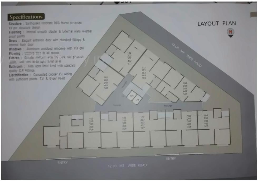 Layout of real estate project Samruddhi Residency located at Kapurai, Vadodara, Gujarat