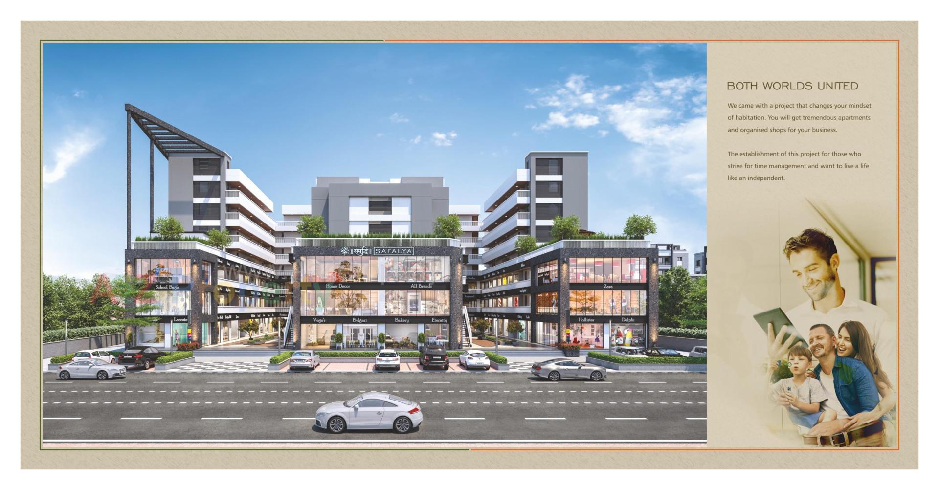 3D Elevation of real estate project Samruddhi Safalya located at Vadodara, Vadodara, Gujarat