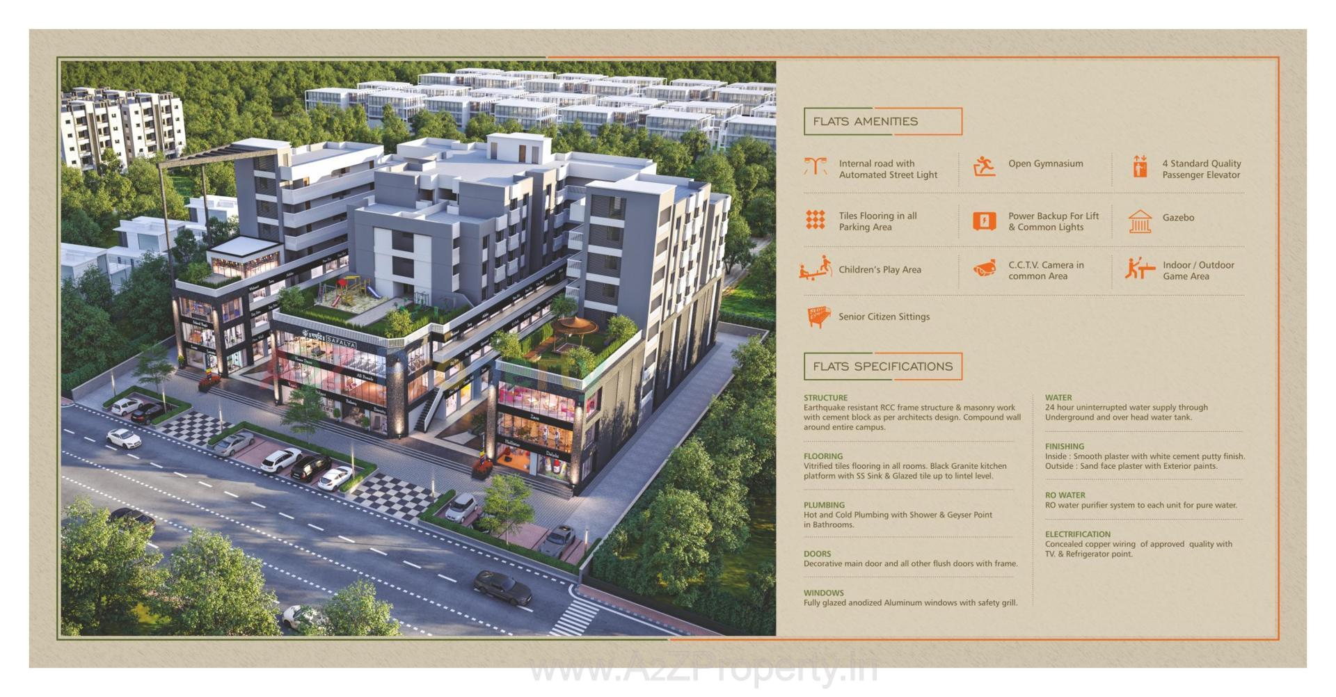 3D Elevation of real estate project Samruddhi Safalya located at Vadodara, Vadodara, Gujarat