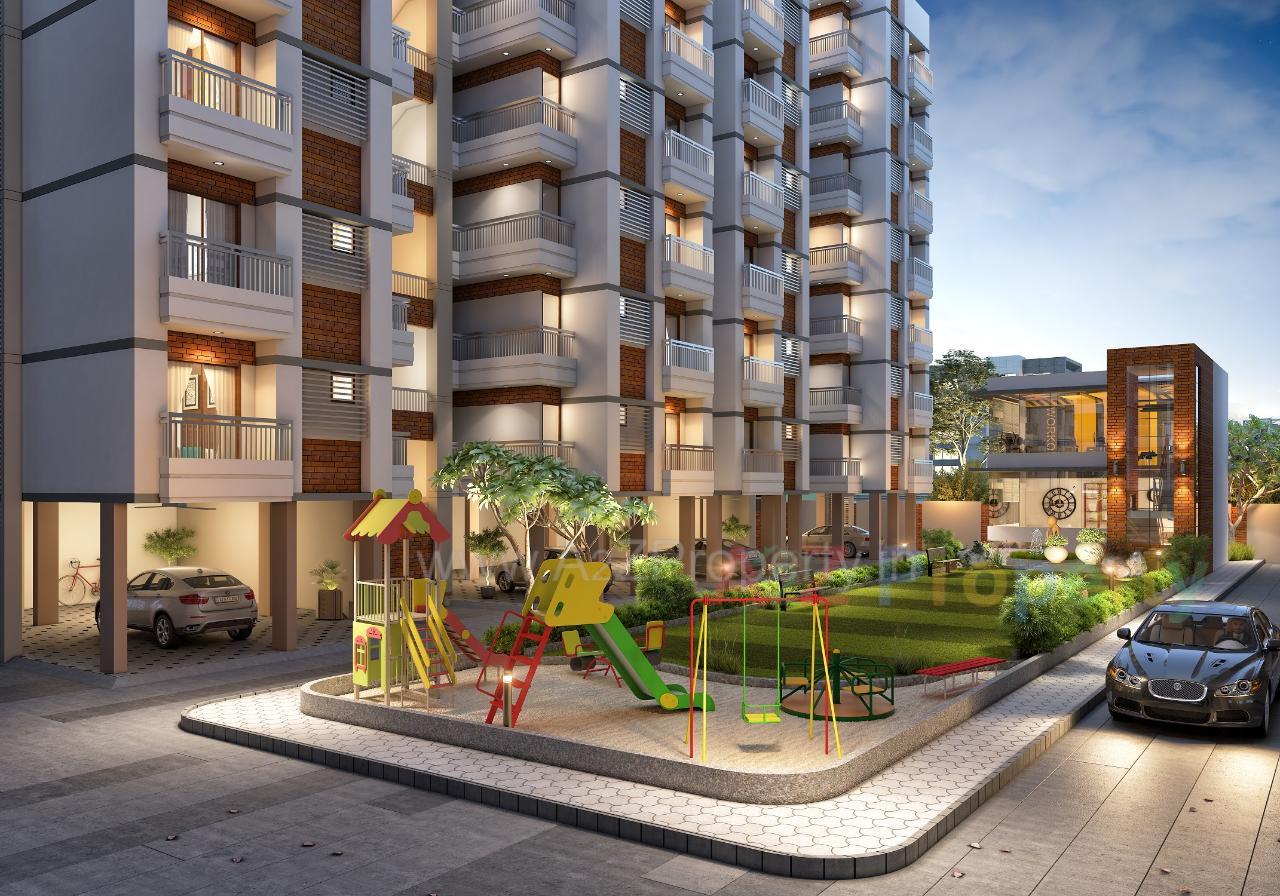 3D Elevation of real estate project Samruddhi Skyrise located at Kalali, Vadodara, Gujarat