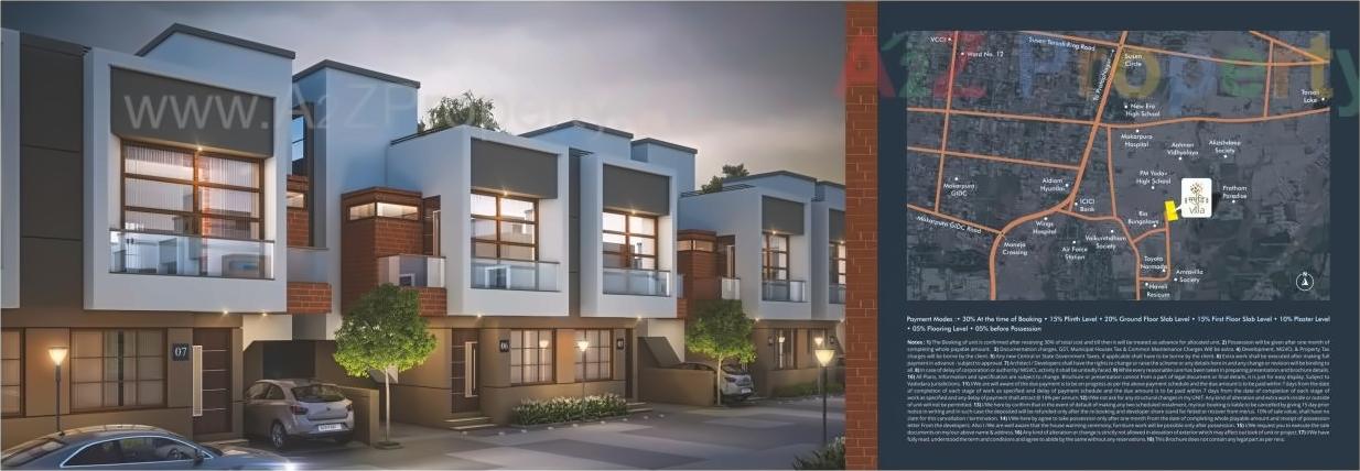 3D Elevation of real estate project Samruddhi Villa located at Makkarpura, Vadodara, Gujarat