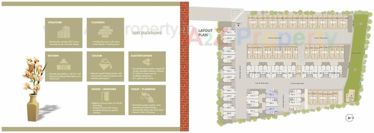 Layout of real estate project Samruddhi Villa located at Makkarpura, Vadodara, Gujarat