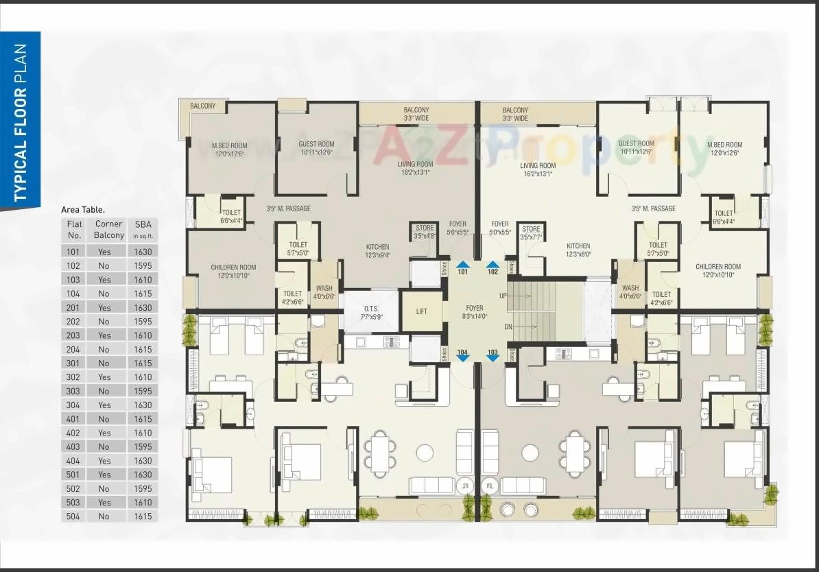 Layout of real estate project Samyag Apartments located at Bill, Vadodara, Gujarat