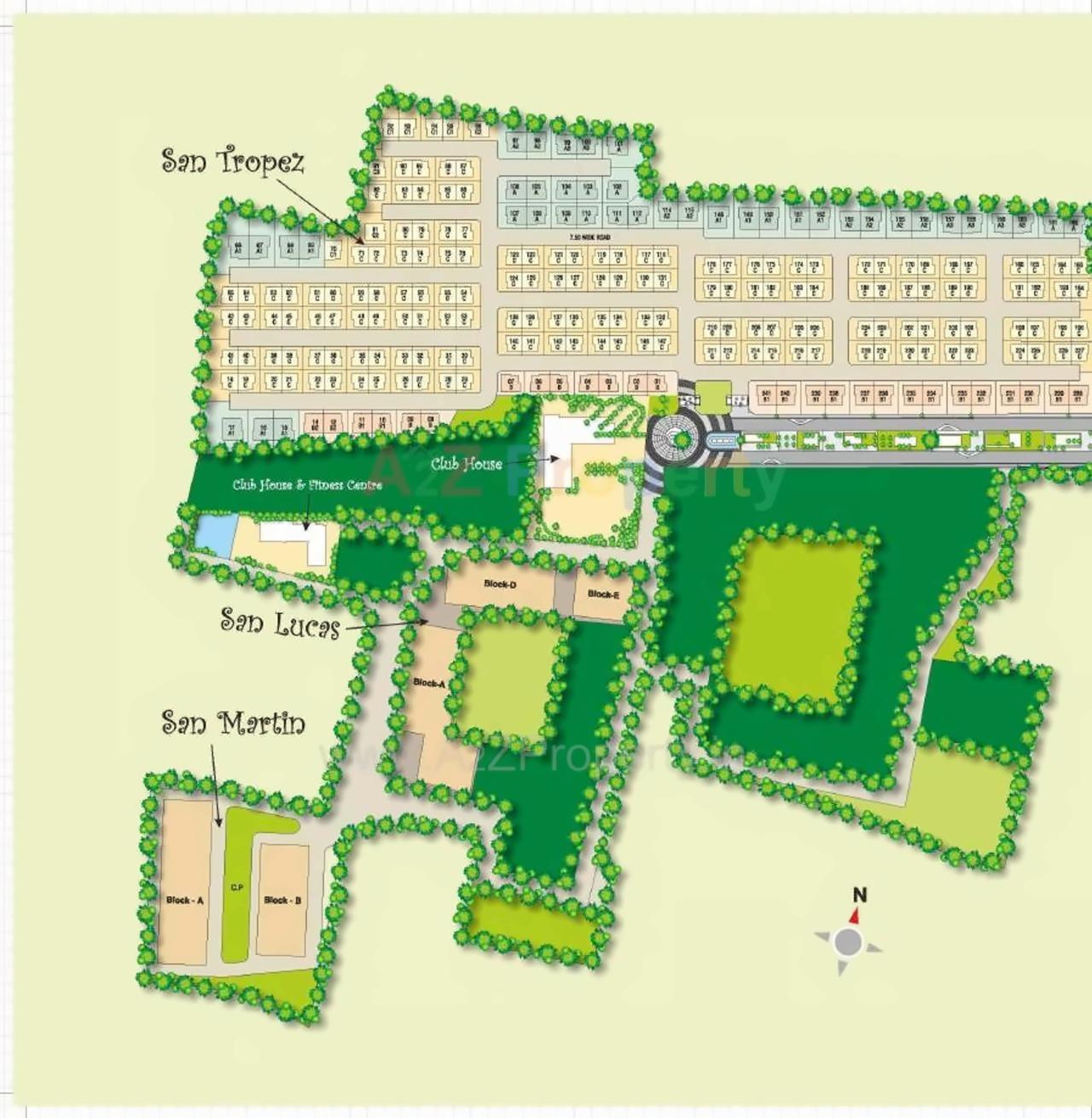 Layout of real estate project San Lucas located at Bhayli, Vadodara, Gujarat