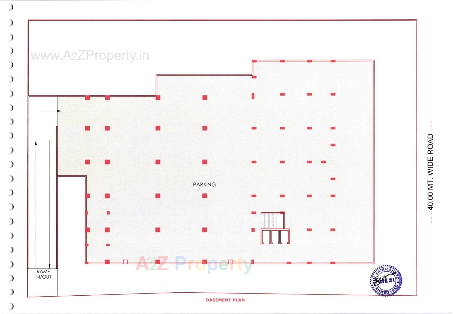 Layout of real estate project Sandesh Bhavan located at Nagarwada, Vadodara, Gujarat