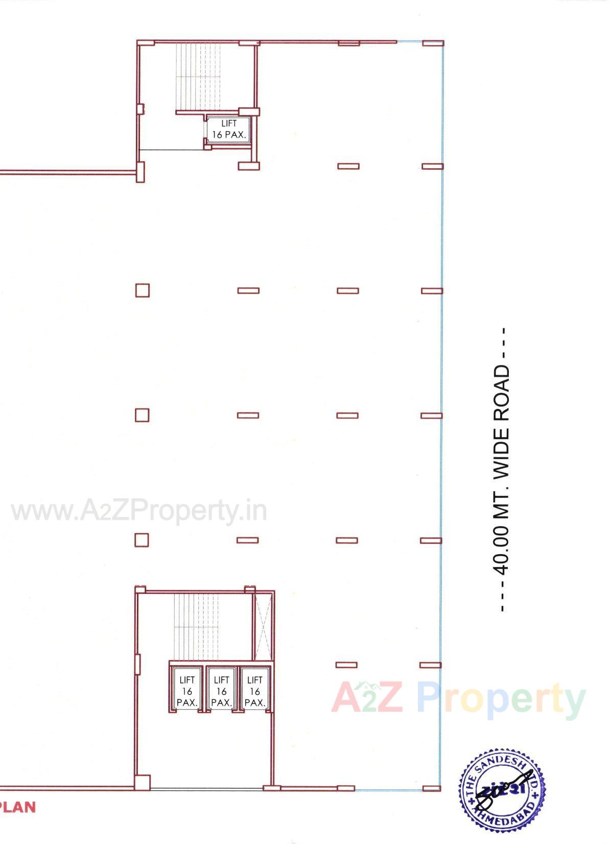 Layout of real estate project Sandesh Bhavan located at Nagarwada, Vadodara, Gujarat