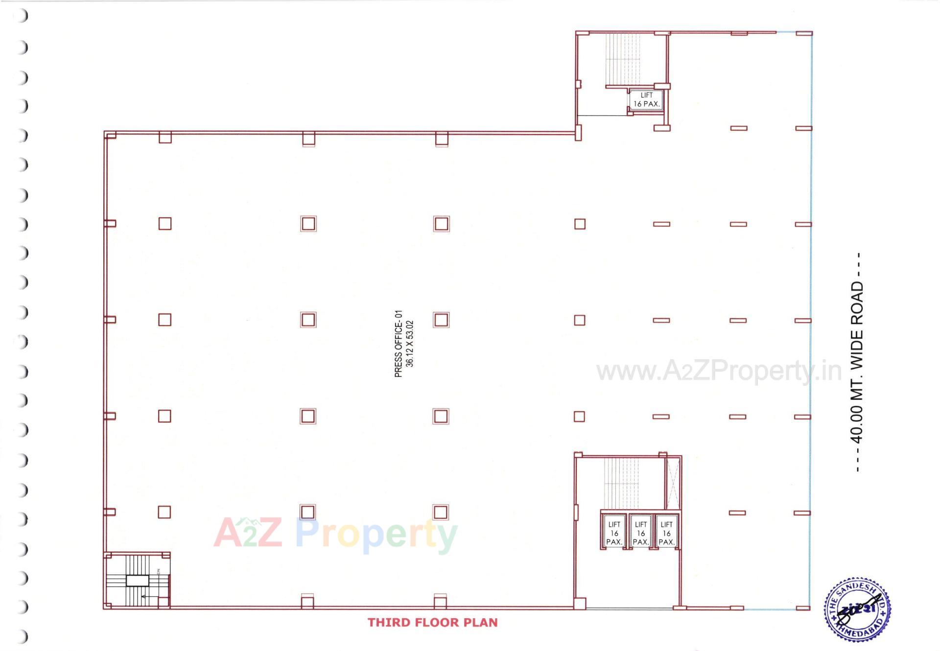 Layout of real estate project Sandesh Bhavan located at Nagarwada, Vadodara, Gujarat