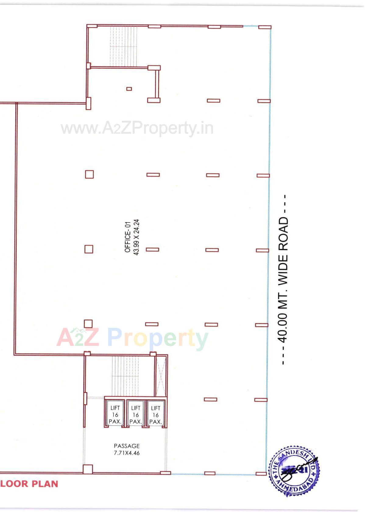 Layout of real estate project Sandesh Bhavan located at Nagarwada, Vadodara, Gujarat