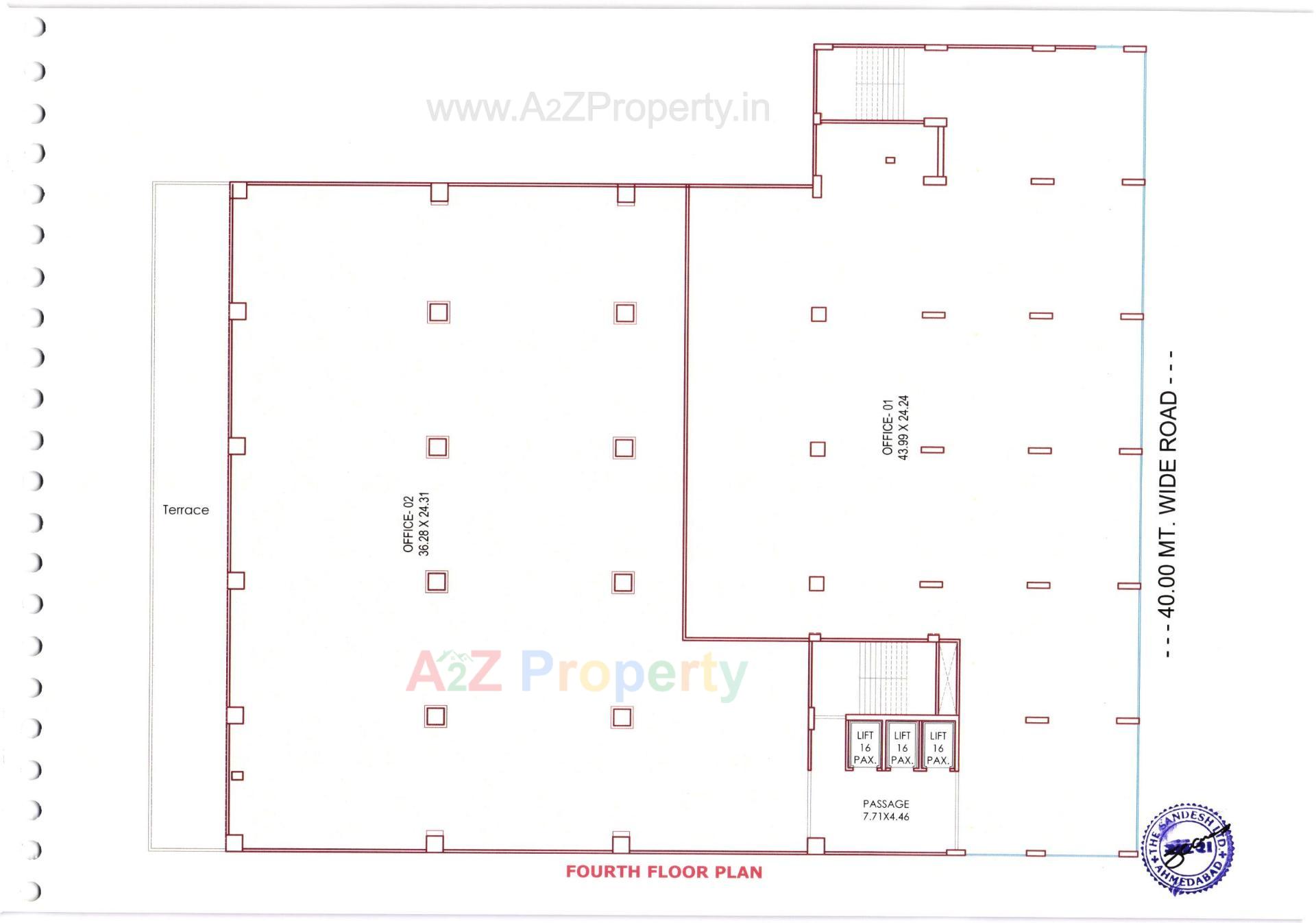 Layout of real estate project Sandesh Bhavan located at Nagarwada, Vadodara, Gujarat