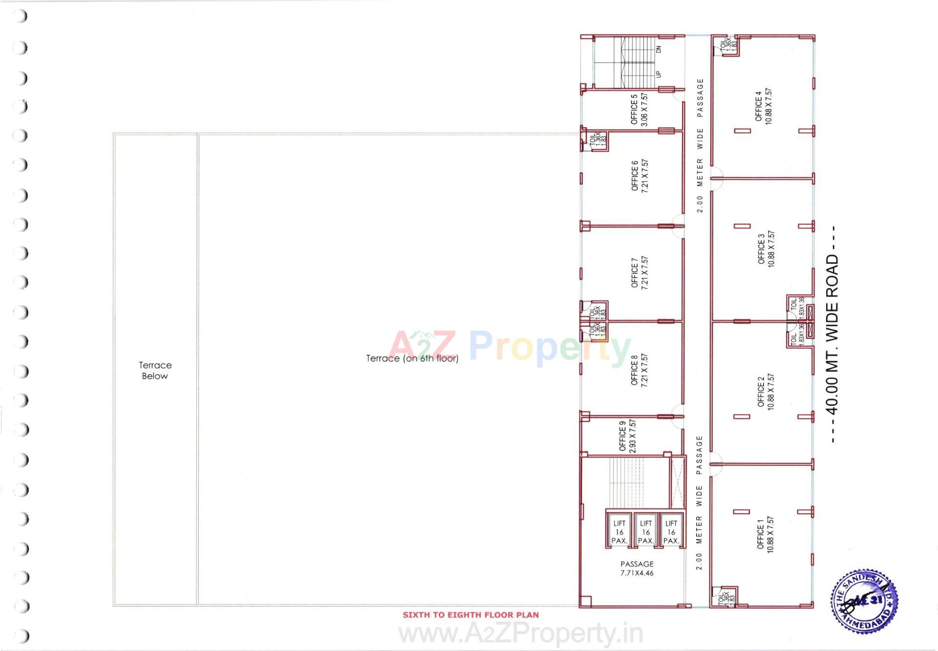 Layout of real estate project Sandesh Bhavan located at Nagarwada, Vadodara, Gujarat