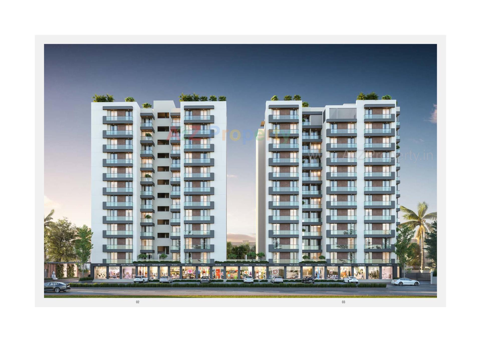 3D Elevation of real estate project Sanidhya Aster located at Bill, Vadodara, Gujarat