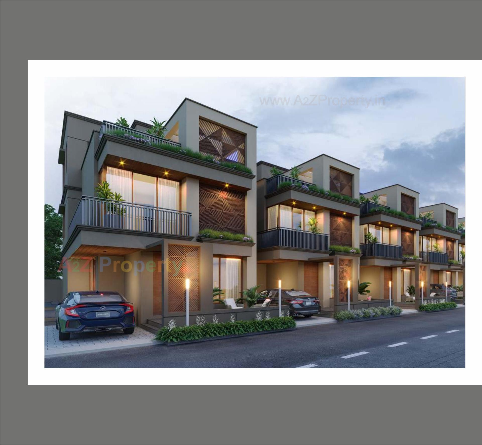 3D Elevation of real estate project Sanidhya Tranquil located at Chhani, Vadodara, Gujarat