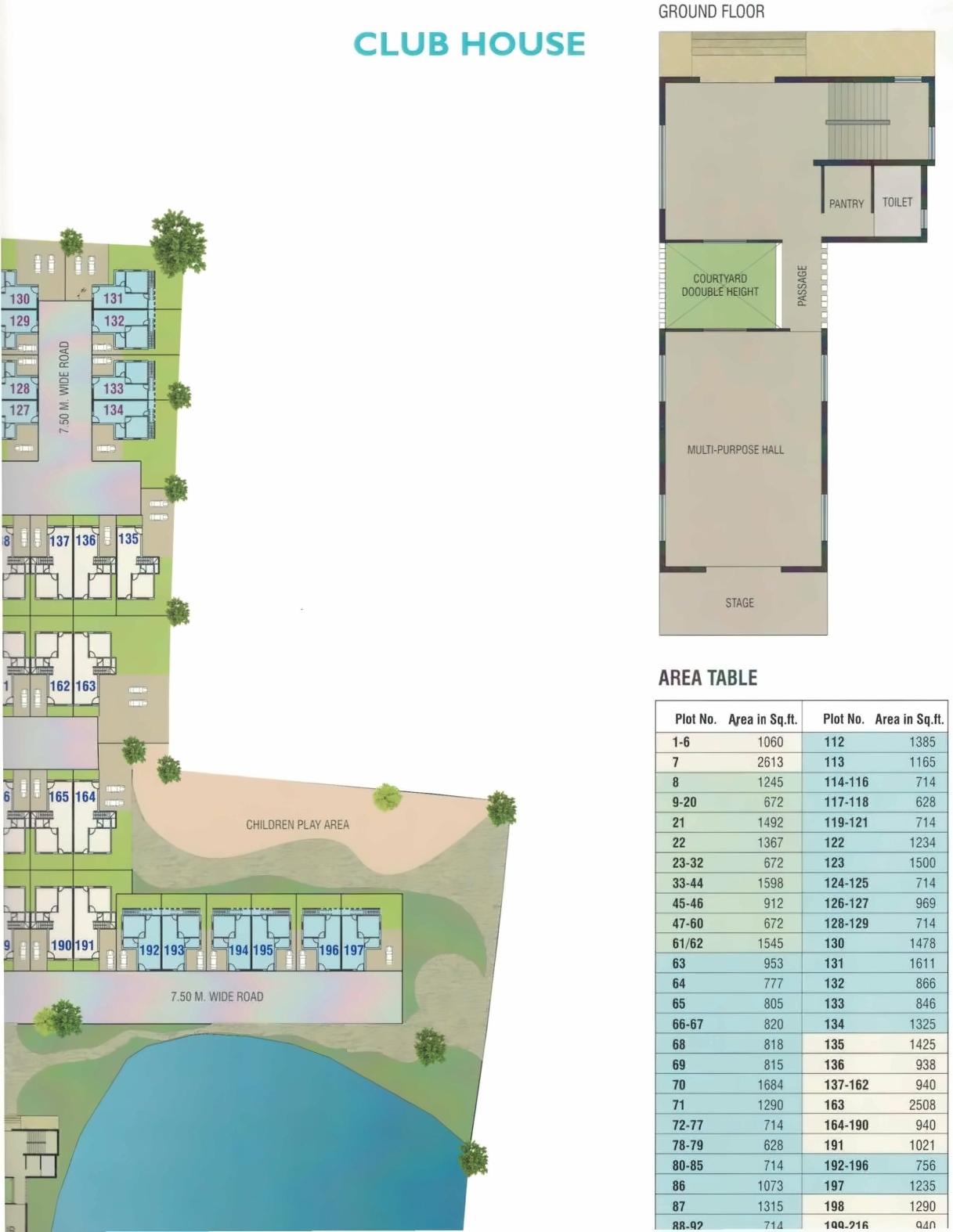 Layout of real estate project Sanskruti Aangan located at Bill, Vadodara, Gujarat