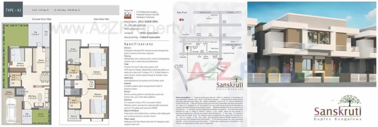 Layout of real estate project Sanskruti Residency located at Vadsar, Vadodara, Gujarat