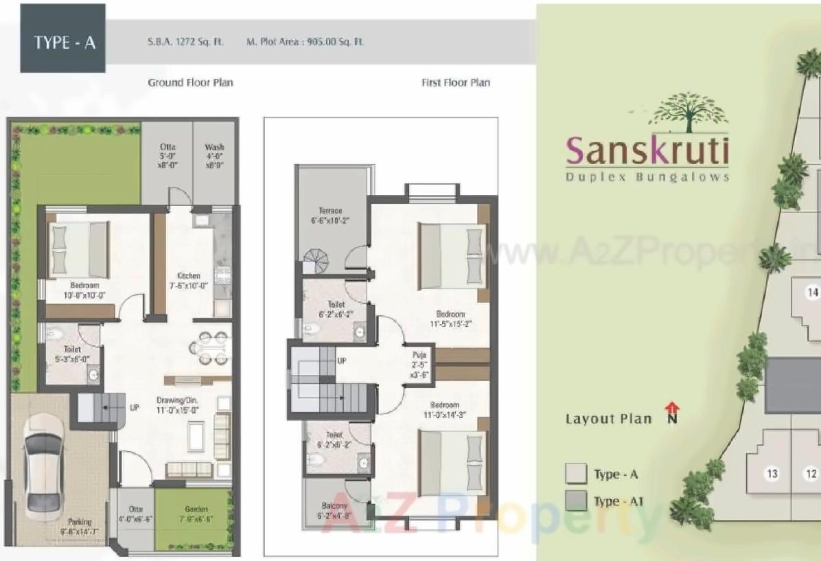 Layout of real estate project Sanskruti Residency located at Vadsar, Vadodara, Gujarat
