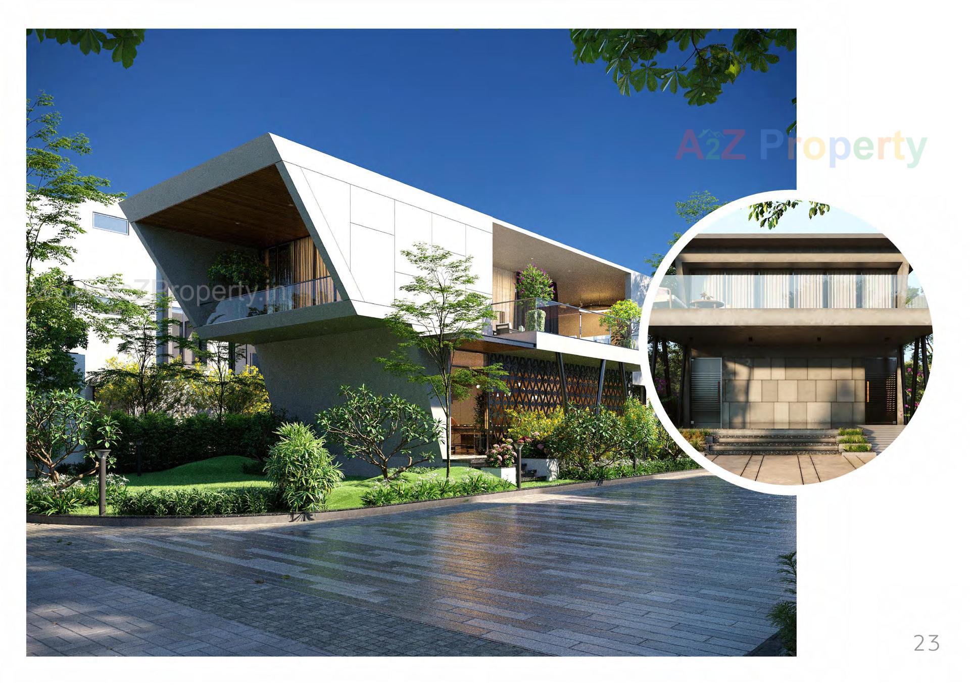 3D Elevation of real estate project Sanvicasa 105 Sanvi Retail Spaces located at Tarsali, Vadodara, Gujarat